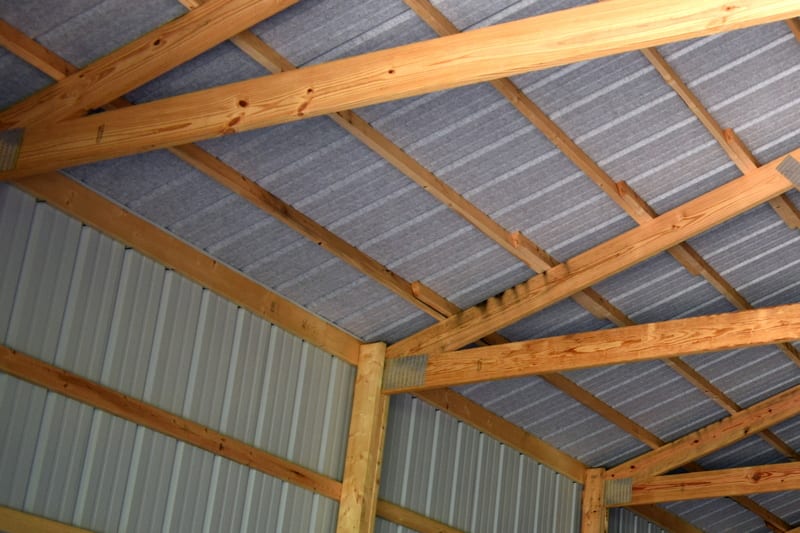 Noise levels under metal roof with or without insulation and decking.